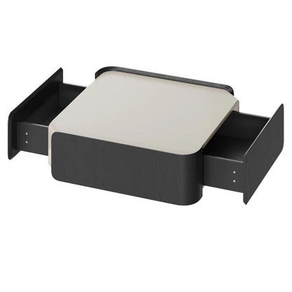 Glenn Square Storage Coffee Table with Dual Drawers