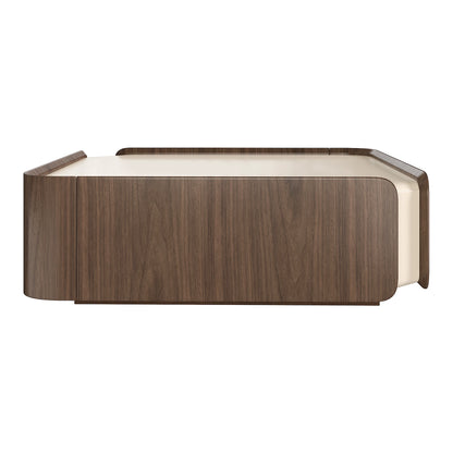 Glenn Square Storage Coffee Table with Dual Drawers