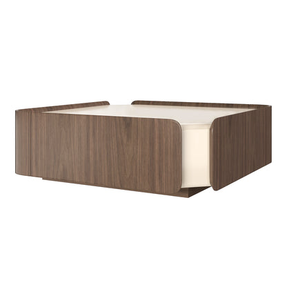 Glenn Square Storage Coffee Table with Dual Drawers