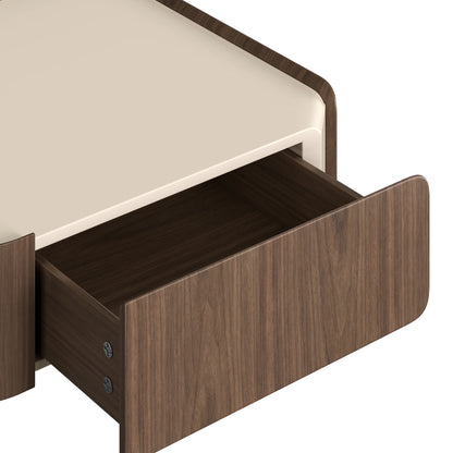 Glenn Square Storage Coffee Table with Dual Drawers