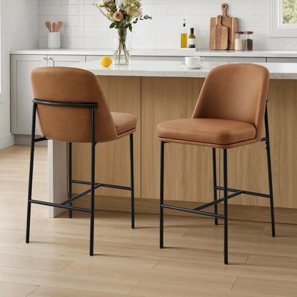 Golda Basic Counter Stools with Metal Base (Set of 2)