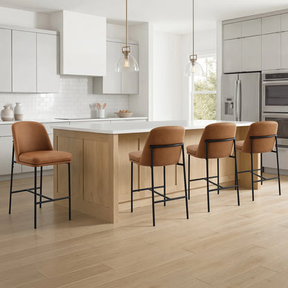 Golda Basic Counter Stools with Metal Base (Set of 2)