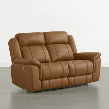 Grady Genuine Leather Power Reclining Sofa with Flip-Down Tabletop