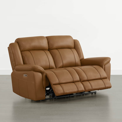 Grady Genuine Leather Power Reclining Sofa with Flip-Down Tabletop