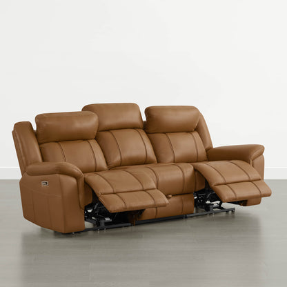 Grady Genuine Leather Power Reclining Sofa with Flip-Down Tabletop