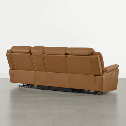 Grady Genuine Leather Power Reclining Sofa with Flip-Down Tabletop