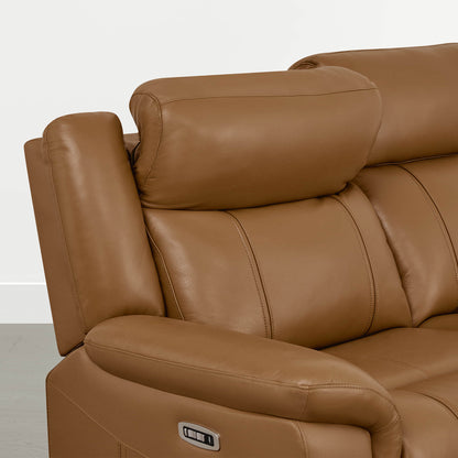 Grady Genuine Leather Power Reclining Sofa with Flip-Down Tabletop