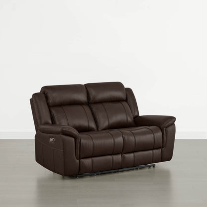 Grady Genuine Leather Power Reclining Sofa with Flip-Down Tabletop