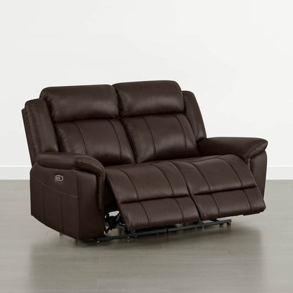 Grady Genuine Leather Power Reclining Sofa with Flip-Down Tabletop
