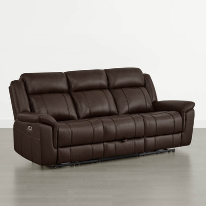 Grady Genuine Leather Power Reclining Sofa with Flip-Down Tabletop