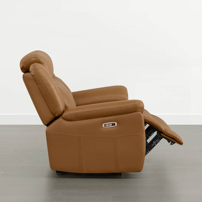 Grady Genuine Leather Power Reclining Sofa with Flip-Down Tabletop