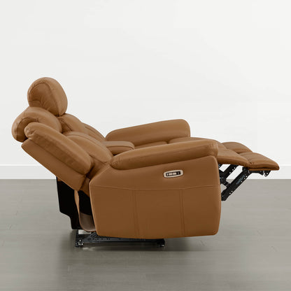 Grady Genuine Leather Power Reclining Sofa with Flip-Down Tabletop