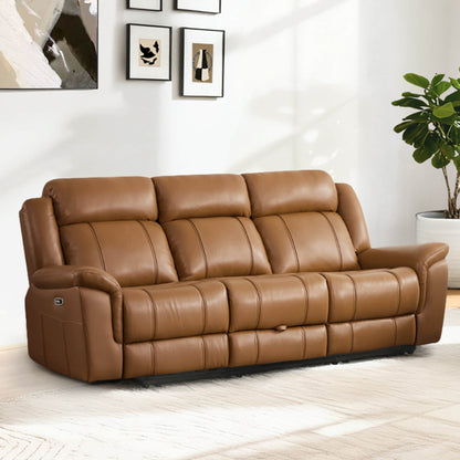 Grady Genuine Leather Power Reclining Sofa with Flip-Down Tabletop