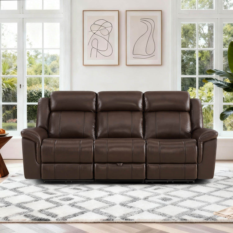Grady Genuine Leather Power Reclining Sofa with Flip-Down Tabletop