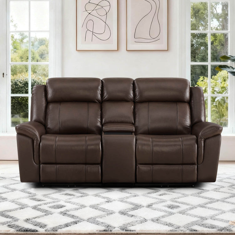 Grady Genuine Leather Power Reclining Sofa with Flip-Down Tabletop