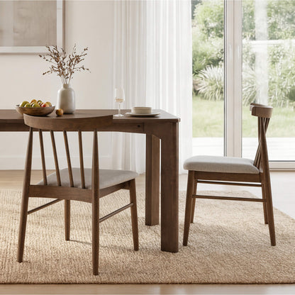 Hanna Mid-century Windsor Solid Wood Dining Chair(Set of 2)