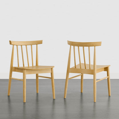 Hanna Mid-century Windsor Solid Wood Dining Chair(Set of 2)