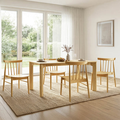 Hanna Mid-century Windsor Solid Wood Dining Chair(Set of 2)