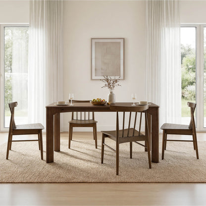 Hanna Mid-century Windsor Solid Wood Dining Chair(Set of 2)