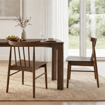 Hanna Mid-century Windsor Solid Wood Dining Chair(Set of 2)