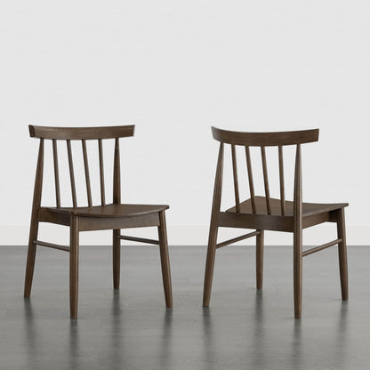 Hanna Mid-century Windsor Solid Wood Dining Chair(Set of 2)