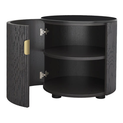 Irais Fluted Round Storage Side Table