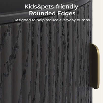 Irais Fluted Round Storage Side Table