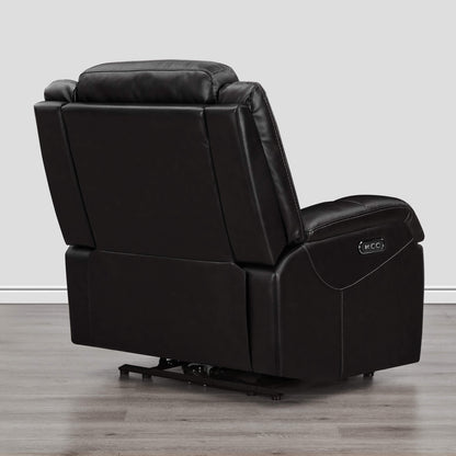 Isaac Genuine Leather Wall Hugger Power Recliner with Power Headrest