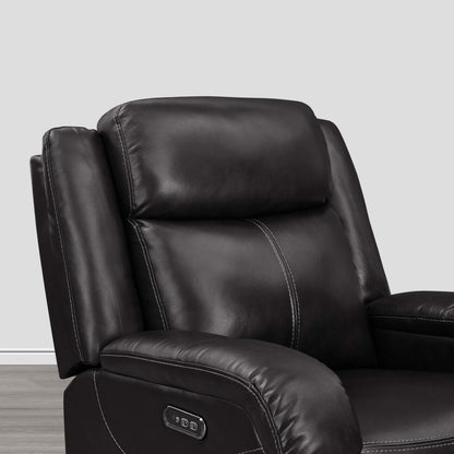 Isaac Genuine Leather Wall Hugger Power Recliner with Power Headrest