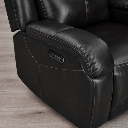 Isaac Genuine Leather Wall Hugger Power Recliner with Power Headrest