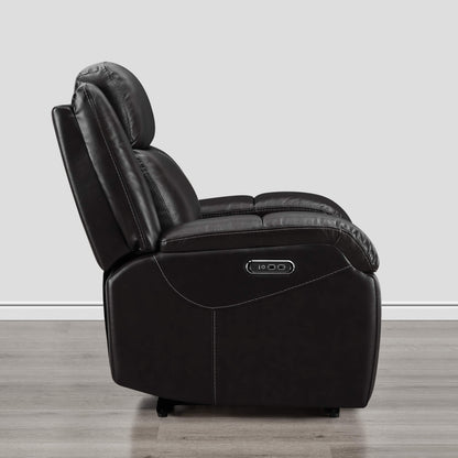 Isaac Genuine Leather Wall Hugger Power Recliner with Power Headrest