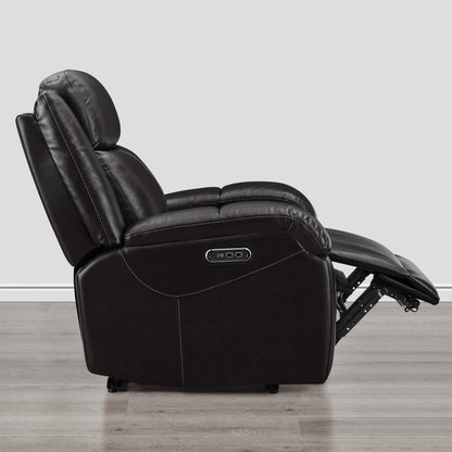 Isaac Genuine Leather Wall Hugger Power Recliner with Power Headrest