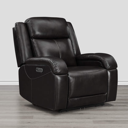 Isaac Genuine Leather Wall Hugger Power Recliner with Power Headrest