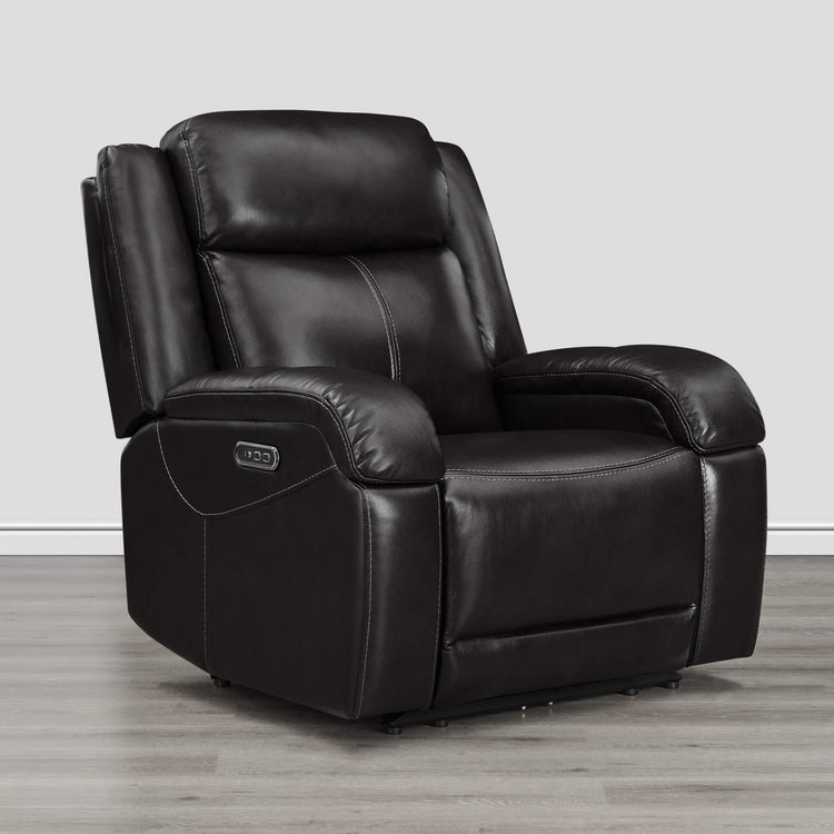 Isaac Genuine Leather Wall Hugger Power Recliner with Power Headrest