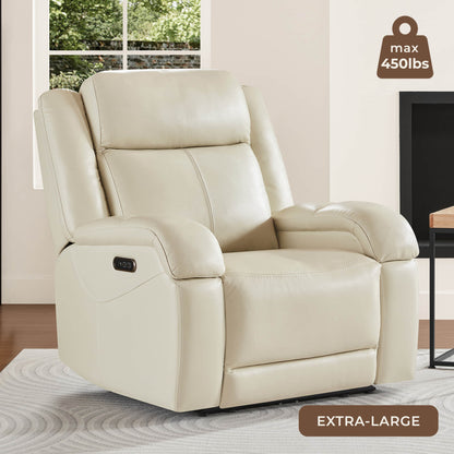 Isaac Genuine Leather Wall Hugger Power Recliner with Power Headrest