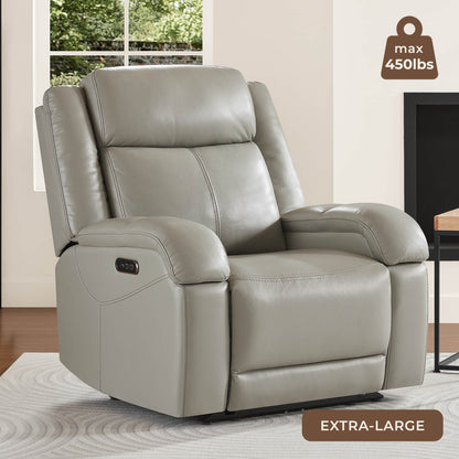 Isaac Genuine Leather Wall Hugger Power Recliner with Power Headrest