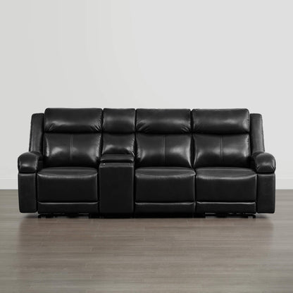 Isaac Genuine Leather Wall Hugger Power Reclining Sofa with Power Headrest