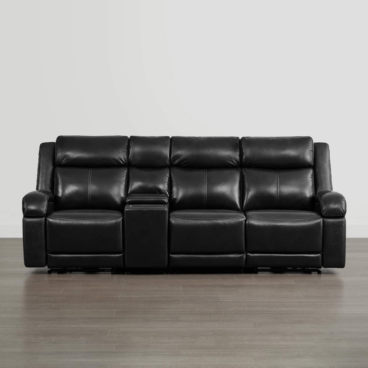 Isaac Genuine Leather Wall Hugger Power Reclining Sofa with Power Headrest