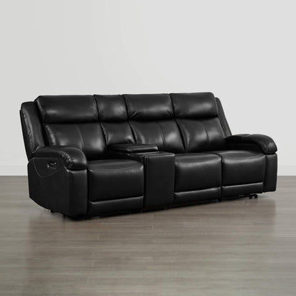 Isaac Genuine Leather Wall Hugger Power Reclining Sofa with Power Headrest