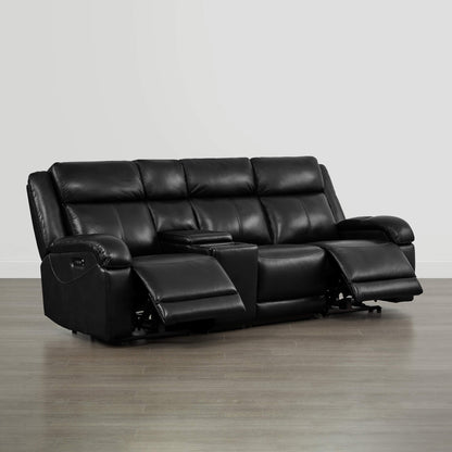 Isaac Genuine Leather Wall Hugger Power Reclining Sofa with Power Headrest