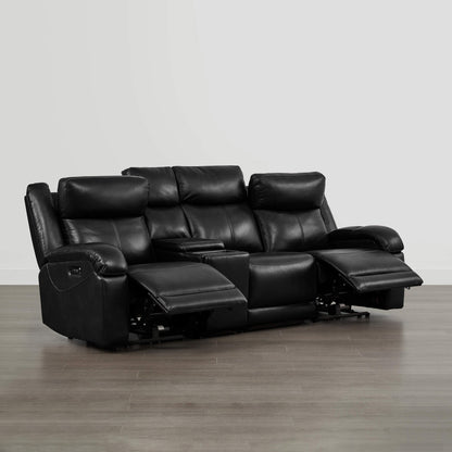 Isaac Genuine Leather Wall Hugger Power Reclining Sofa with Power Headrest
