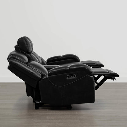 Isaac Genuine Leather Wall Hugger Power Reclining Sofa with Power Headrest