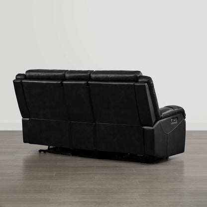 Isaac Genuine Leather Wall Hugger Power Reclining Sofa with Power Headrest