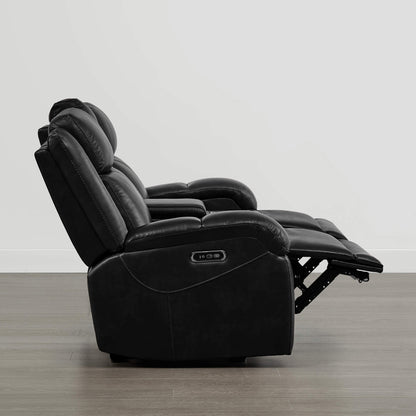 Isaac Genuine Leather Wall Hugger Power Reclining Sofa with Power Headrest