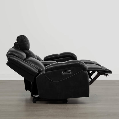 Isaac Genuine Leather Wall Hugger Power Reclining Sofa with Power Headrest