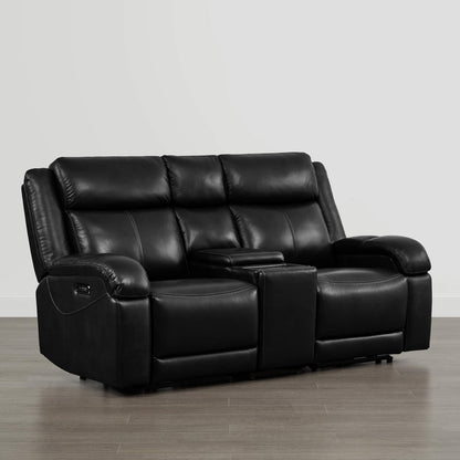 Isaac Genuine Leather Wall Hugger Power Reclining Sofa with Power Headrest