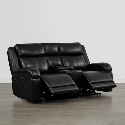 Isaac Genuine Leather Wall Hugger Power Reclining Sofa with Power Headrest