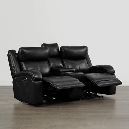 Isaac Genuine Leather Wall Hugger Power Reclining Sofa with Power Headrest