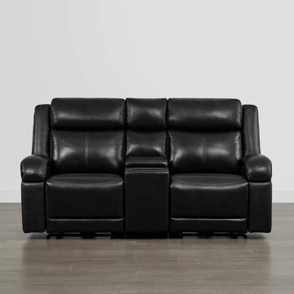 Isaac Genuine Leather Wall Hugger Power Reclining Sofa with Power Headrest