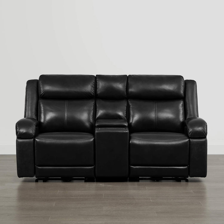 Isaac Genuine Leather Wall Hugger Power Reclining Sofa with Power Headrest